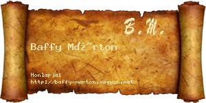 Baffy Márton névjegykártya